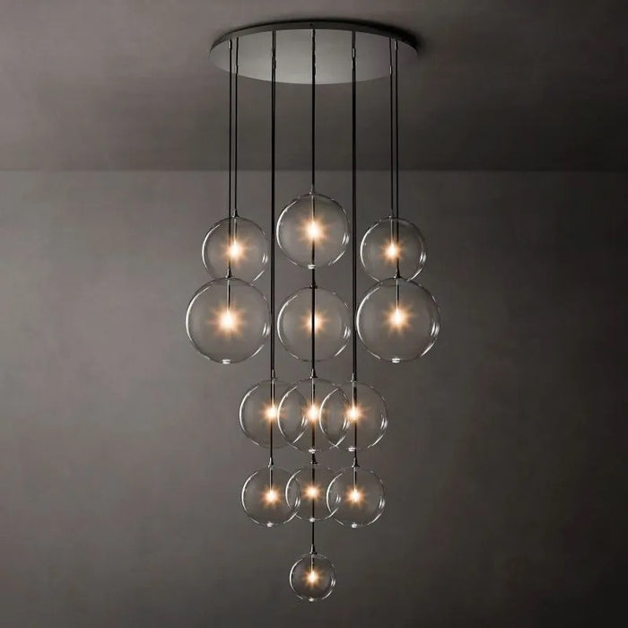 Glass Globe Modern Cluster Chandelier 44"