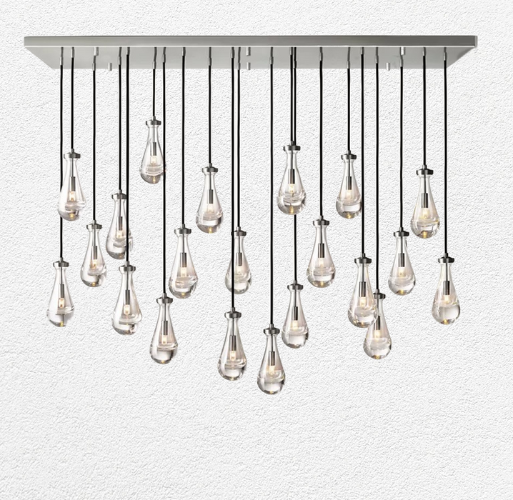 Raindrop Glass Linear Chandelier 72"