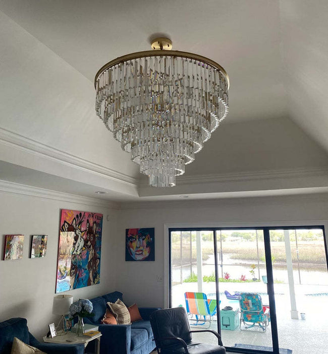 Odeon Crystal  2-Layer Rectangle Chandelier