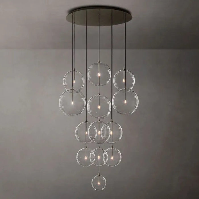 Glass Globe Modern Cluster Chandelier 44"