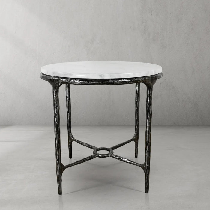 Thaddeus Marble Round Side Table 18"D