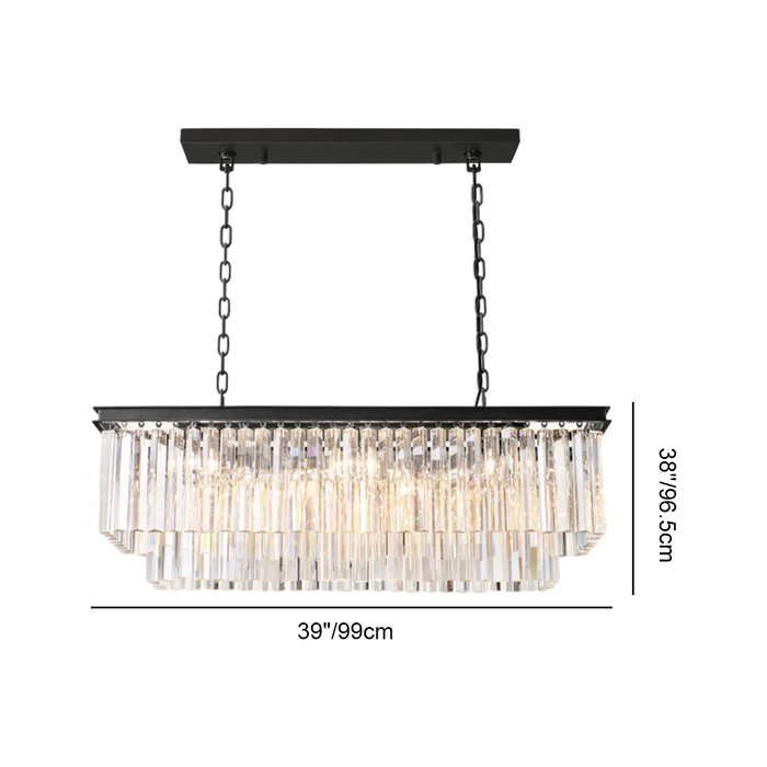 Odeon Crystal  2-Layer Rectangle Chandelier