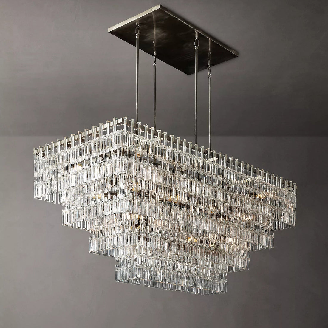 Marignan Tier K9 Crystal  Rectangle Chandelier