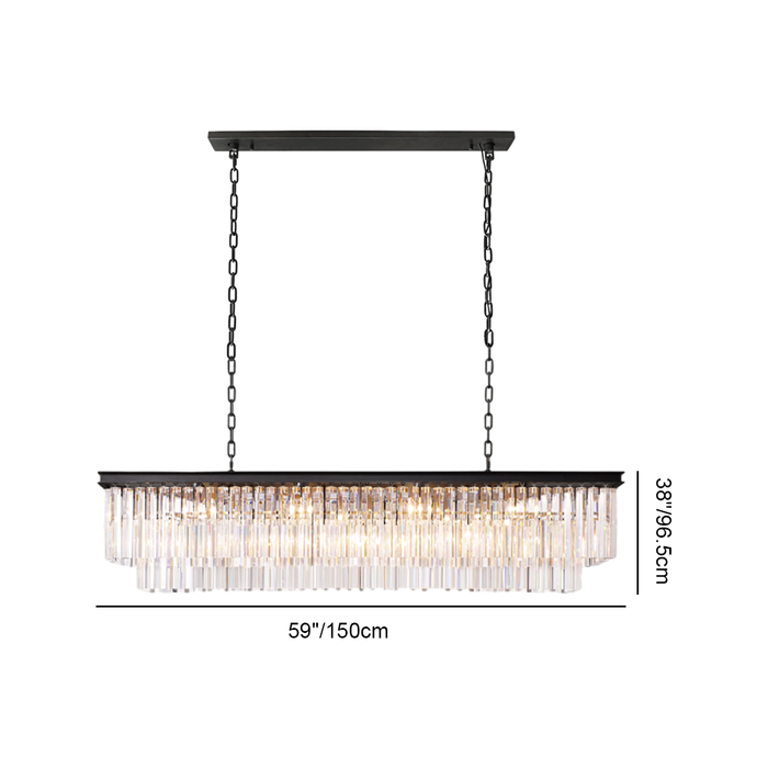 Odeon Crystal  2-Layer Rectangle Chandelier