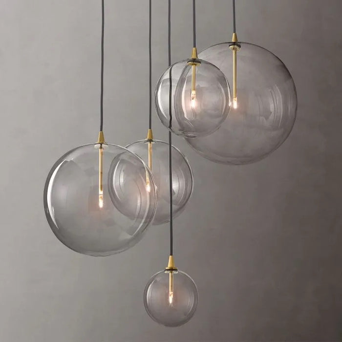 Glass Globe Modern Cluster Chandelier 24"