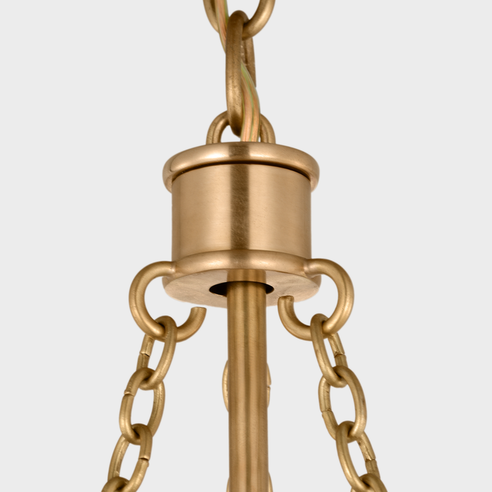 Reese 14" Pendant in Soft Brass with Clear Restoration Glass