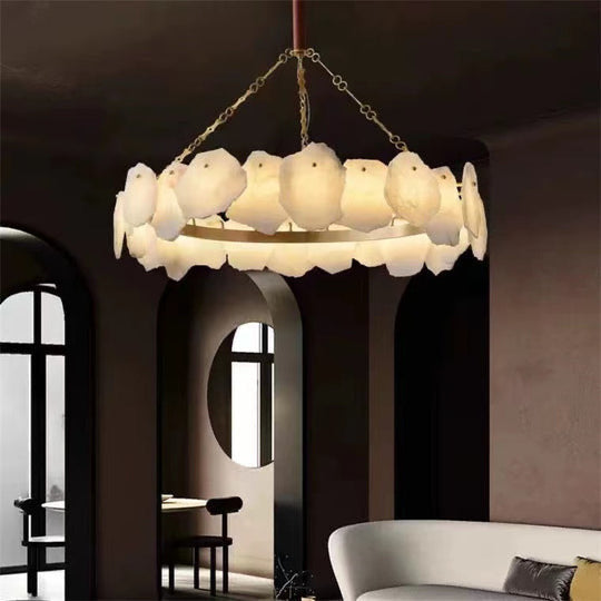 （Customize 3-Tier）August Modern marble Round chandelier
