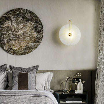 Charlene Marble Round Bedroom Wall Sconce