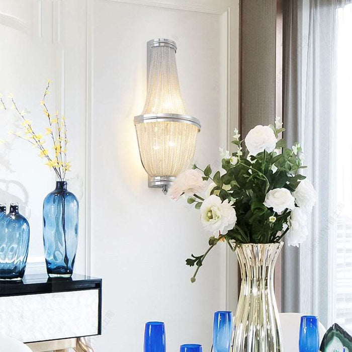 Aluminum Chain Wall Sconce forLiving Room