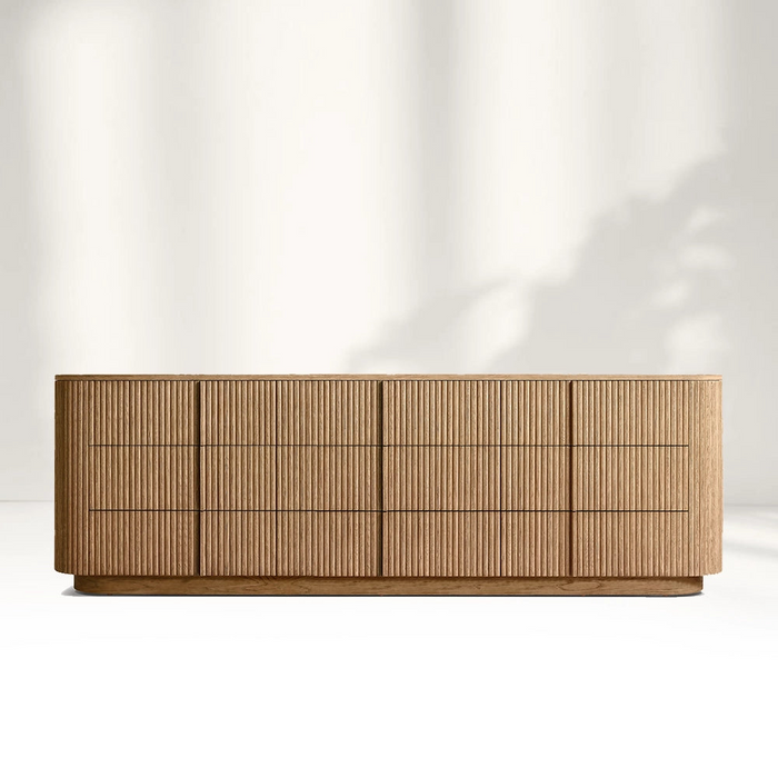 Katrina Modern Sideboard 9-Drawer Dresser/Natural Oak