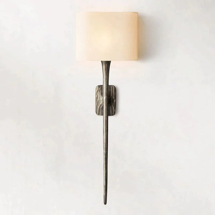 Modern Forged Brass Shaded Wall Sconce