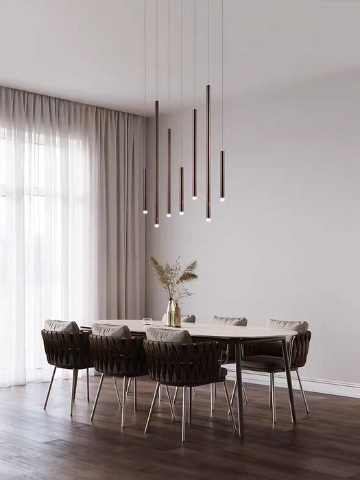 Bellini Round Metal Tubular Pendant Light Chandelier