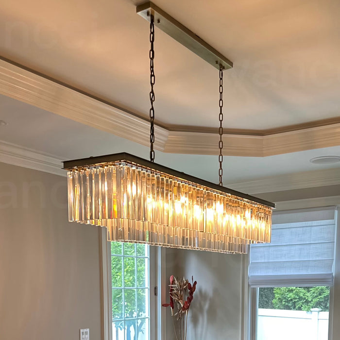 Odeon Crystal  2-Layer Rectangle Chandelier