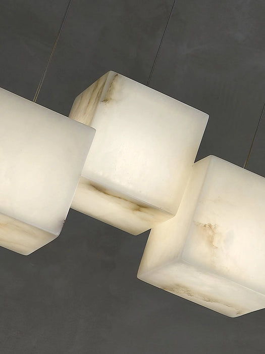 Alabaster Cubic Linear Chandelier