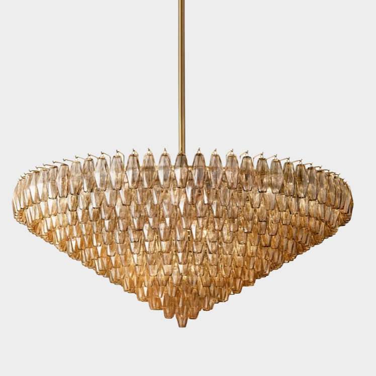 Chiaravalle Glass Tiered Round Chandelier 61"