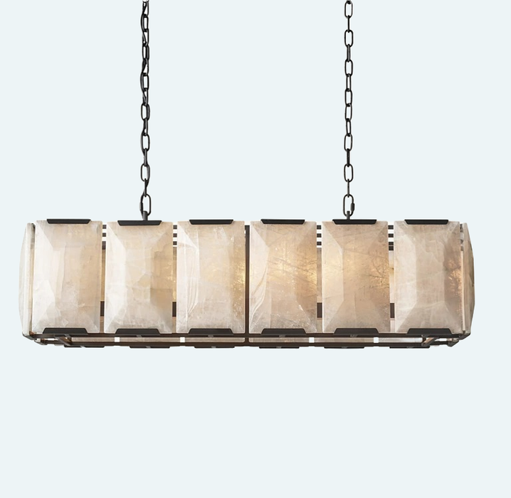 Harlow Calcite Rectangular Chandelier 42"