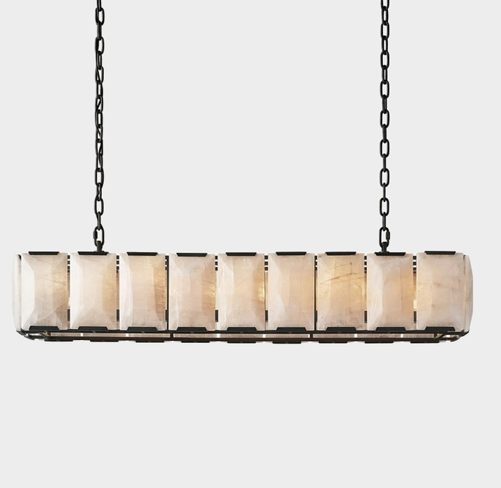 Harlow Calcite Rectangular Chandelier 55"