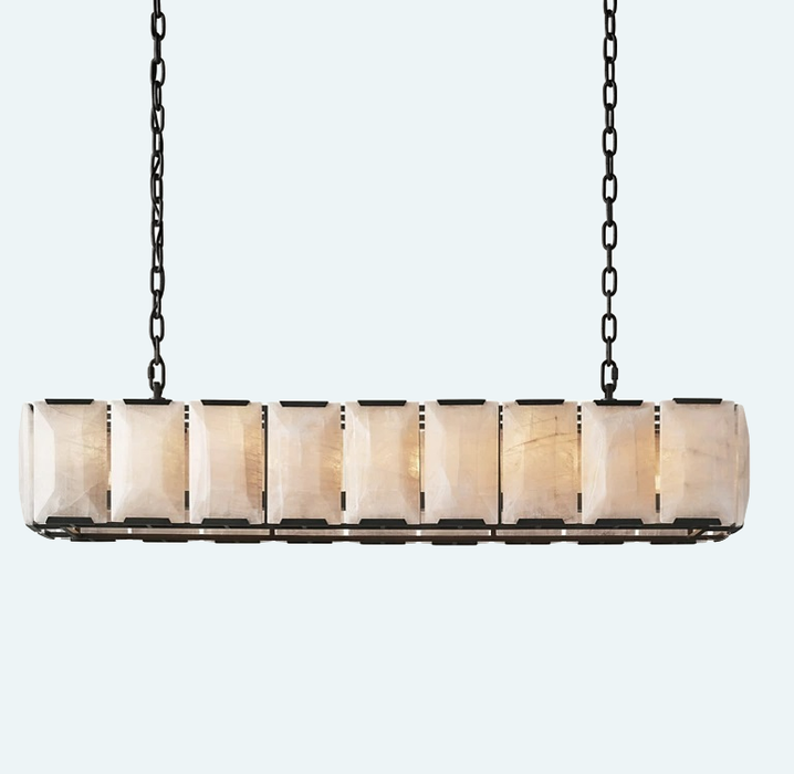 Harlow Calcite Rectangular Chandelier 62"