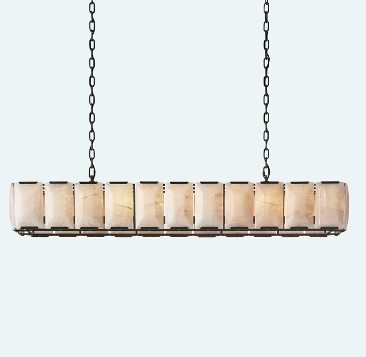 Harlow Calcite Rectangular Chandelier 74"