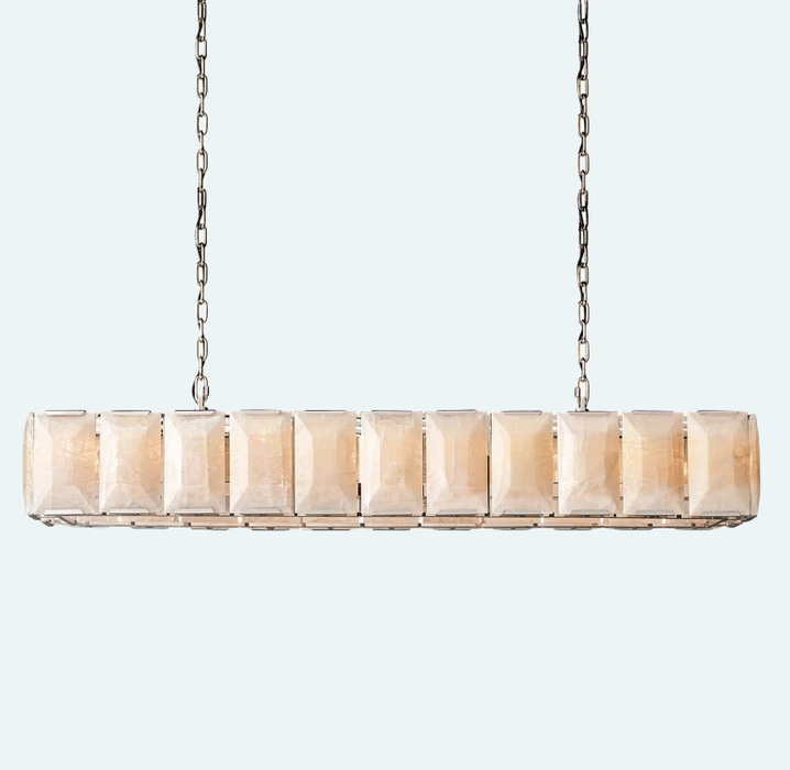 Harlow Calcite Rectangular Chandelier 74"