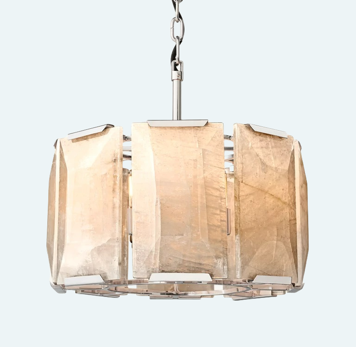 Harlow Calcite Round Chandelier 19"