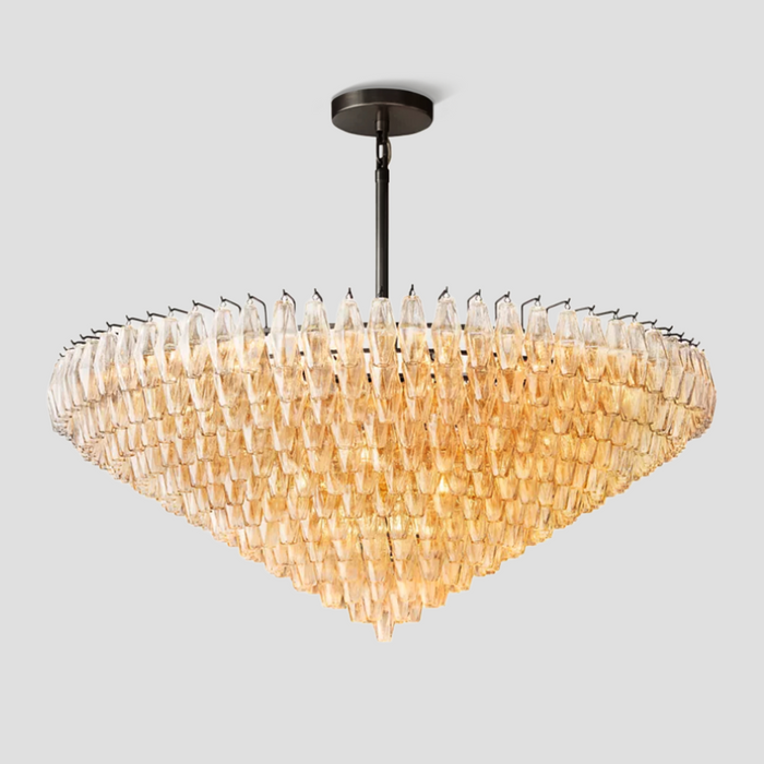 Chiaravalle Glass Tiered Round Chandelier 61"