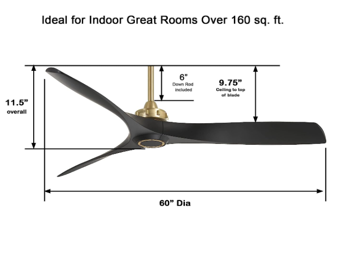 Aviation 60 Inch Ceiling Fan For Gym(Qty:1)