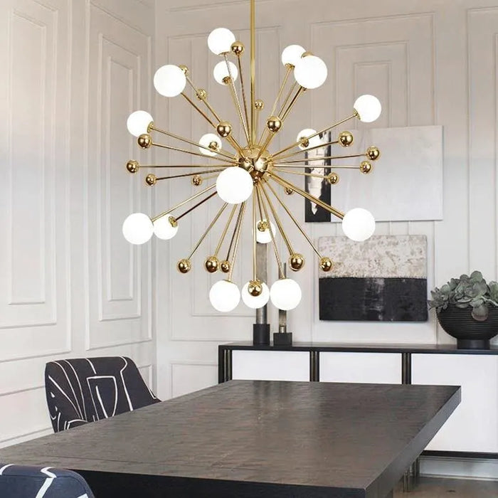 CAMILA GOLD AND WHITE  CHANDELIER D 40"