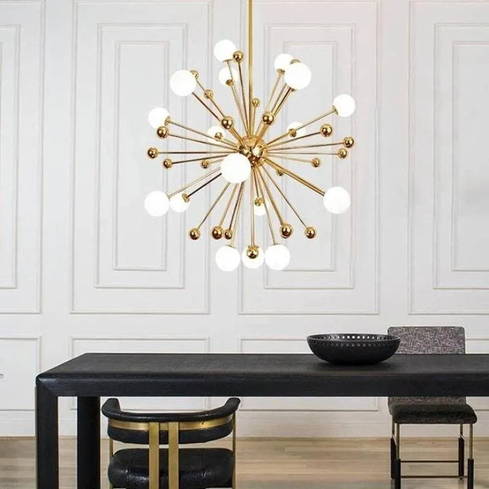 Camila Gold And White Chandelier D 40"