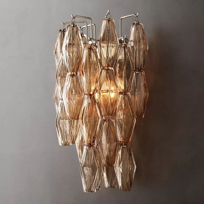 Chiaravalle Glass Tiered  Short Wall Sconce