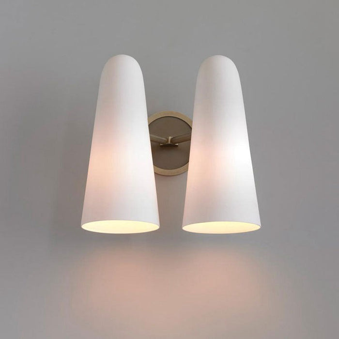 White Porcelain Double Shad Wall Sconce