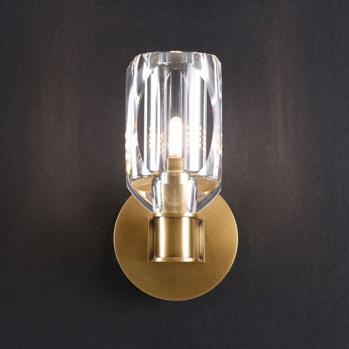 Classic Crystal Cup Wall Sconce, Brass
