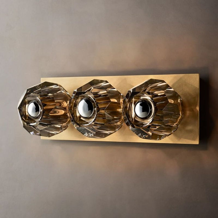 Bille De Crystal Ball Linear Short Wall Sconce