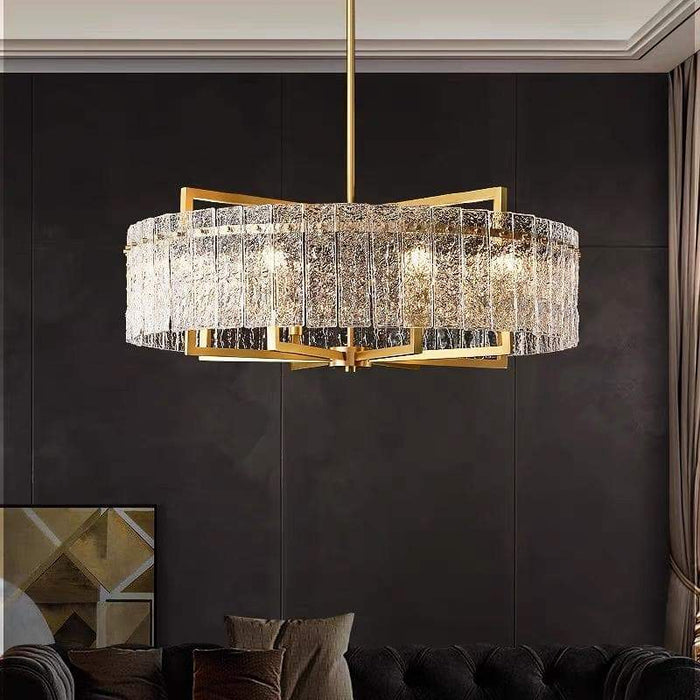 Classic Moire Crystal Round Chandelier