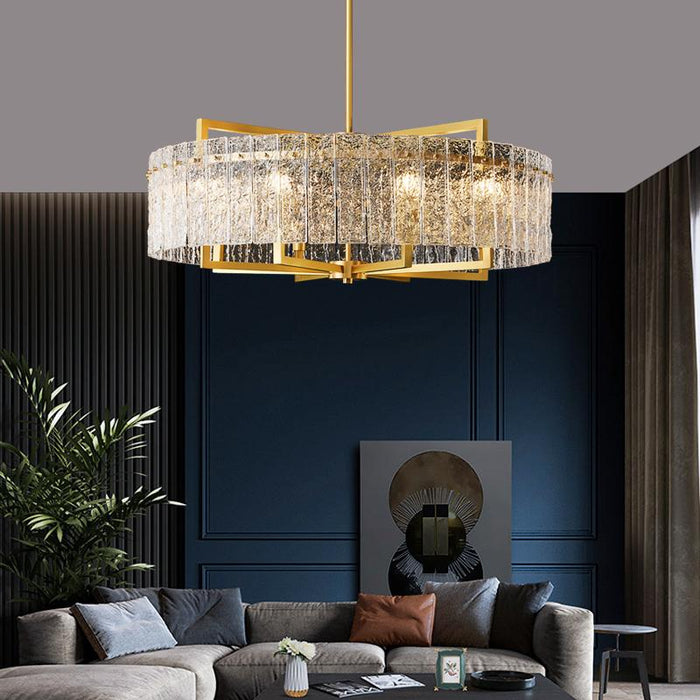 Classic Moire Crystal Round Chandelier